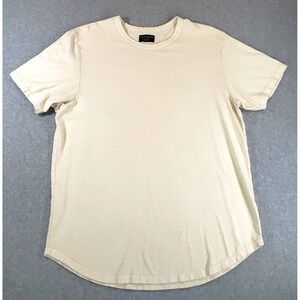 Goodlife Scallop Hem T-Shirt Sz XX Large Beige Cream 100% Cotton USA Made